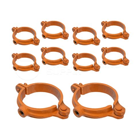 Highcraft Hinged Split Ring Pipe Hanger Copper Epoxy Coated Iron Clamp