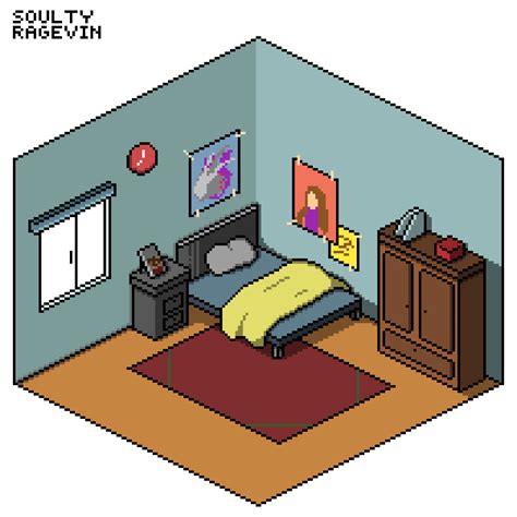 Isometric Pixel Art Bedroom An Unmoving Library By Noaqh On
