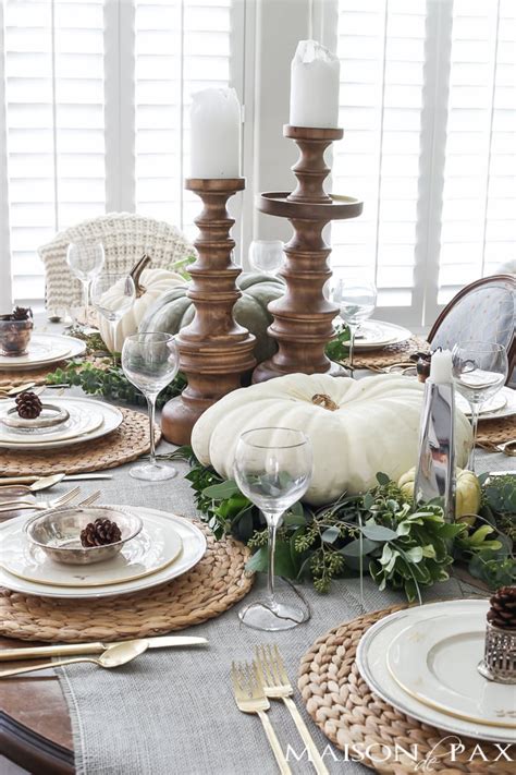 Elegant, Neutral Thanksgiving Table Decor - Maison de Pax