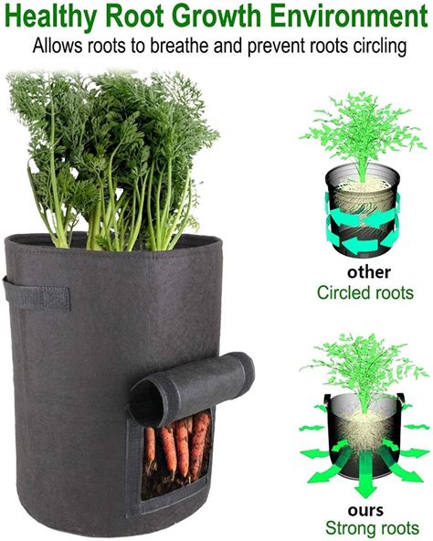 Vegetable Grow Bags Black Amazing Garden