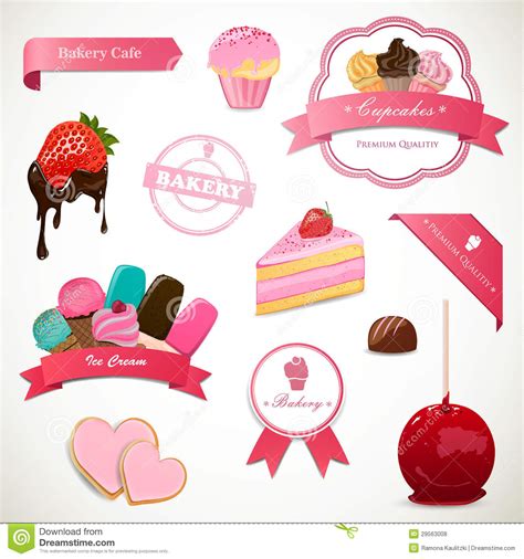 Vintage bakery labels templates stock vector royalty free 206726488. Dessert Labels And Elements Royalty Free Stock Photos ...