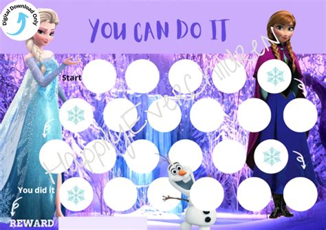 Frozen Reward Chart Pottytoileting Chart Ana And Elsa Etsy Australia