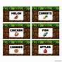 Minecraft Party Food Labels Free Printable