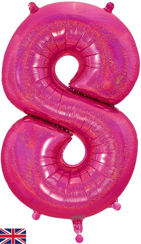 34 Number 0 Holographic Pink Oaktree Foil Balloon Bargain Balloons