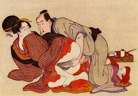 Shunga Japanese Erotic Art Drawing By Kitagawa Utamaro Fine Art America