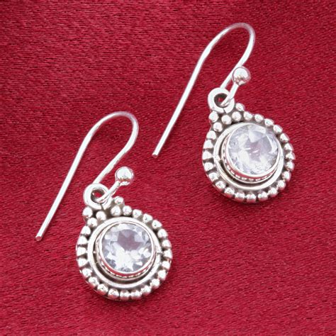 925 Sterling Silver 10mm Round Gemstone Drop Earrings Bezel Setting EBay