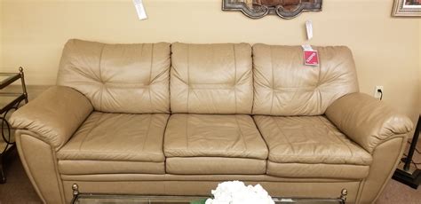 Tan Leather Sleeper Sofa Delmarva Furniture Consignment