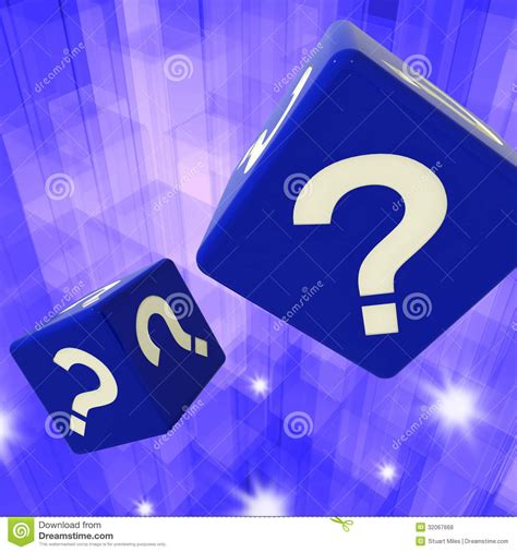 Question Mark Dice Background Showing Confusion Stock Illustration