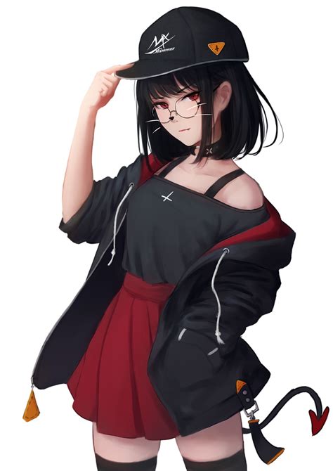 Anime Character Girl Wearing Glasses Black Hair And Hot Anime Girl