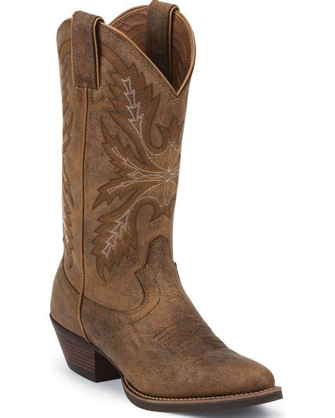 The technical rubber outsole features oil slip resistant technology, including groves that release mud and muck with every step. Justin Women's Silver Western Boots | Boot Barn