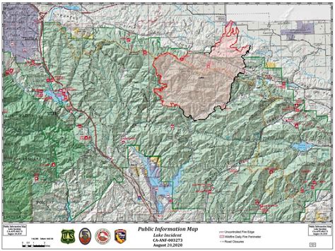 The bc wildfire service uses the canadian forest fire danger rating system (cffdrs) to predict how weather will influence forest fuels and fire behaviour. Lake Fire Perimeter Map for August 20, 2020 - InciWeb the Incident Information System