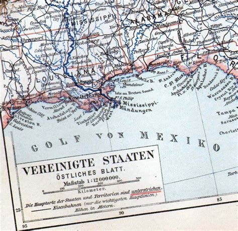 United States Eastern Seaboard Map 1906 East Coast Edwardian Etsy