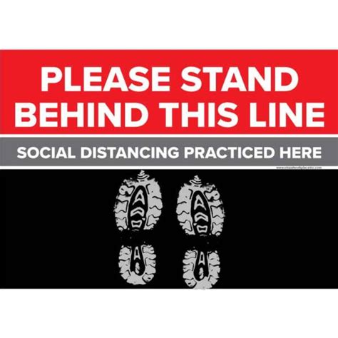 Floor Decal 14x20 Stand Behind This Line Visual Workplace Inc