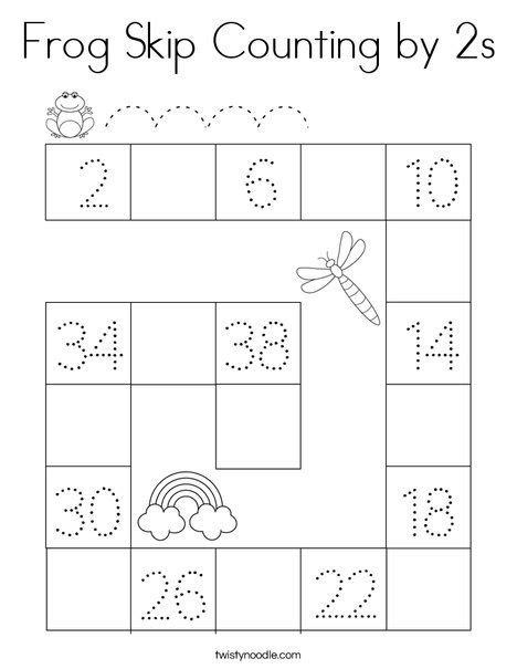 Frog Skip Counting By 2s Coloring Page Twisty Noodle Skip Counting