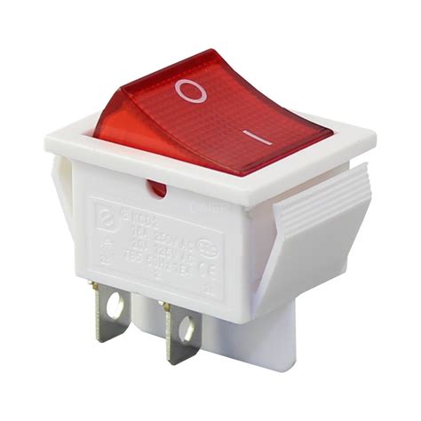 20 Amp Illuminated Rocker Switch With 220vac Lamp Red Color