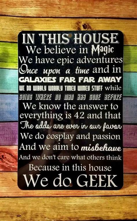 In This House Geek Stuff Plaque Sign Wall Signs