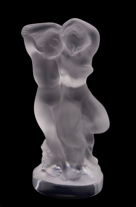 Lalique Crystal Le Faune Pan And Diana Figurine Etsy