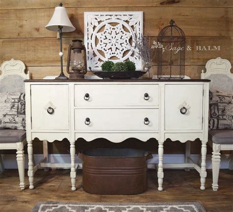 Sold Antique White Shabby Chic Chalk Painted And Distressed Sideboard