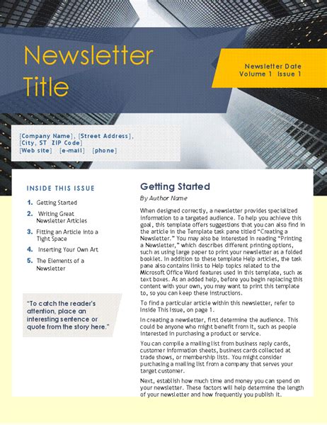 Corporate Newsletter Samples Master Of Template Document