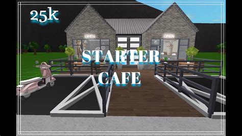 Pink cafe tour & speedbuild part 1. ROBLOX | Bloxburg | Starter Cafe | 25k - YouTube
