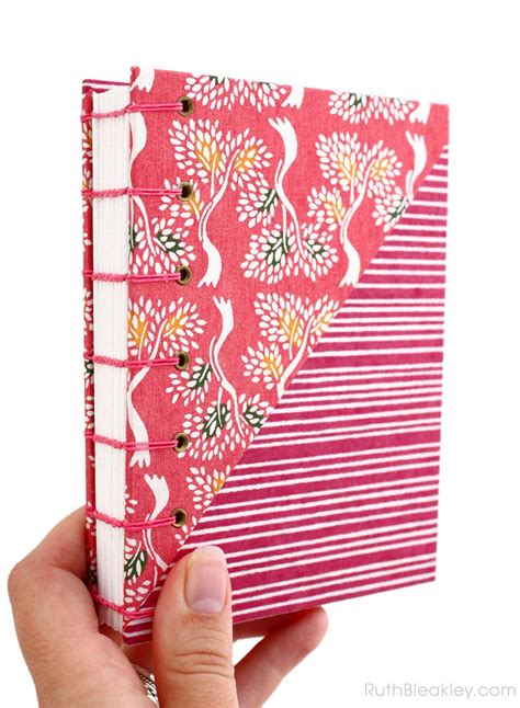 Pink Coptic Stitch Journal Handmade By Ruth Bleakley From Katazome