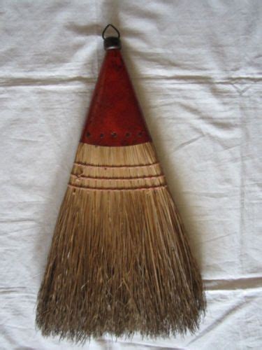 Short Broom No Long Handle Regular Size Broom With Red Metal And Hanger