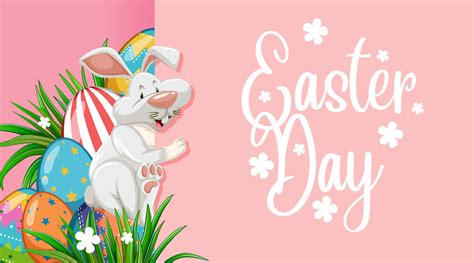 Easter Poster With Easter Bunny And Eggs 1110356 Vector Art At Vecteezy