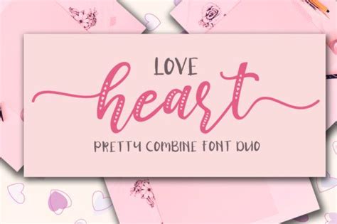 Love Heart Duo Font By Haksen · Creative Fabrica Lettering Fonts
