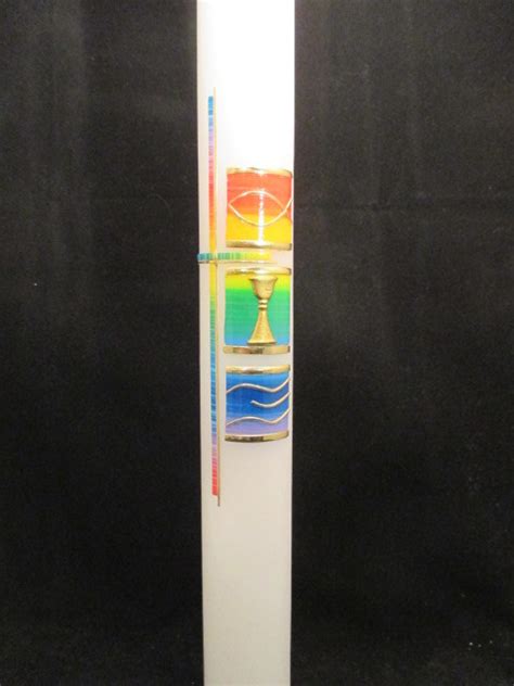 Kommunionkerzen motive, erstkommunionssymbole, kommunionkerzen, wachsmotive für kommunionkerze, symbole kommunionkerze, kommunionkerze. Kommunionkerze - 3 Motive Kelch Fisch Kreuz - Kerzen Vollmar