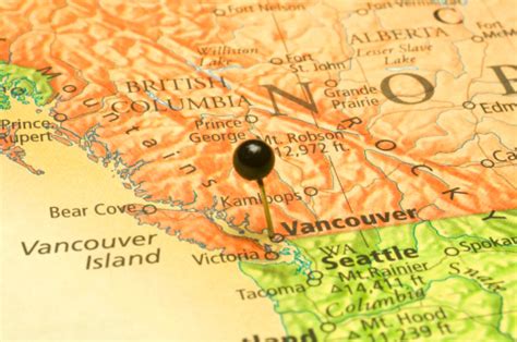 Map Of Vancouver And Seattle Stock Photo Download Image Now Istock