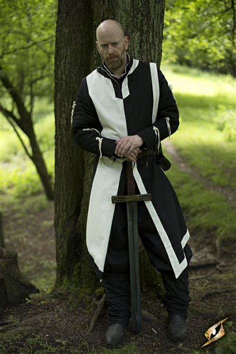 Basic Tabard Blackwhite Medieval Garb Larp Medieval