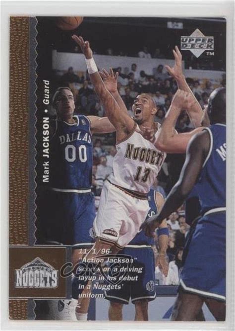 Apr 1, 1965 (55 years old). Amazon.com: Mark Jackson (Basketball Card) 1996-97 Upper Deck - Base #208: Collectibles & Fine Art