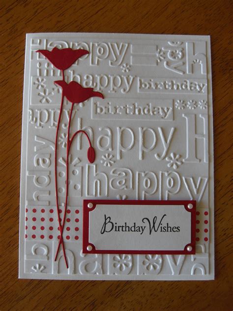 Birthday Wishes Poppy Stamp Memory Box Happy Birthday Embossing