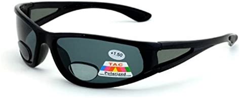 mens wrap around sport sunglasses polarized plus bifocal reading lens black size 41 inches