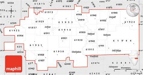 Silver Style Simple Map Of Zip Codes Starting With 619