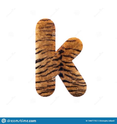 Tiger Letter K Small D Feline Fur Font Suitable For Safari