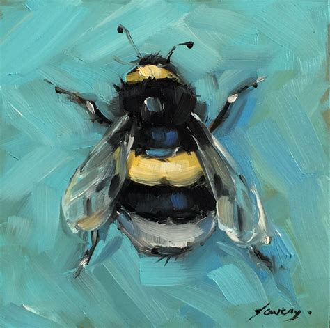 Reserved Bumblebee Painting Original Impressionistic By Laveryart Bee