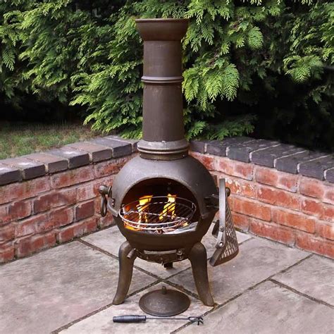 Granada Cast Iron Chiminea And Bbq Grill Chiminea Outdoor Heating