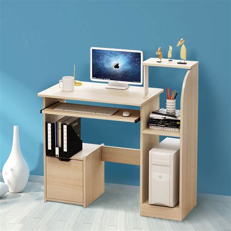 Small Computer Desk Pc Corner Kids Table Home Office Cabinet Shelves