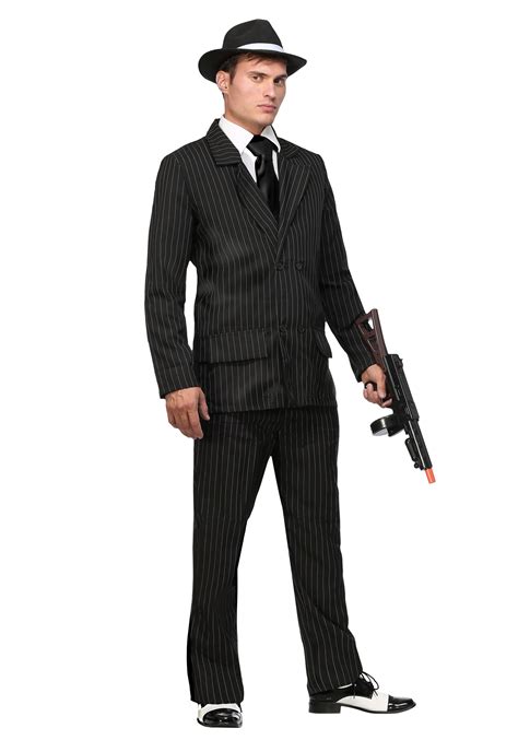 Deluxe Pin Stripe Gangster Suit Double Breasted Gangster Costume