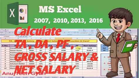 How To Calculate Ta Da Pf Gross Salary And Net Salary In Hindi