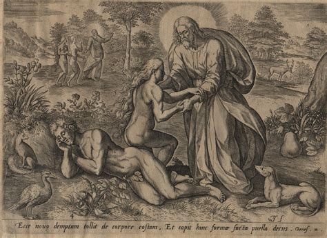 Creation Of Adam Eve 1585 Set Of 2 Plates Historic Bibles