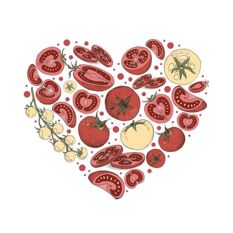 Heart With Tomatoes Stock Illustration Illustration Of Happy 78067632