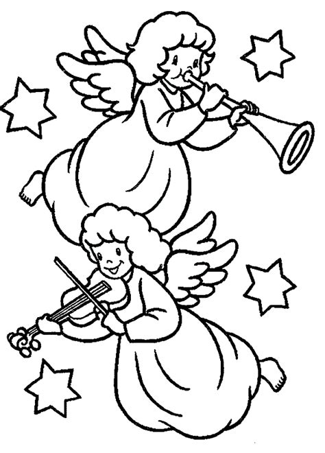 christmas angels coloring pages  childrens printable