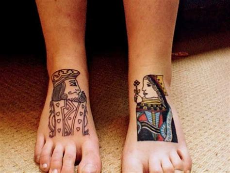 Maybe you would like to learn more about one of these? 40 King & Queen Tattoos That Will Instantly Make Your Relationship Official - TattooBlend