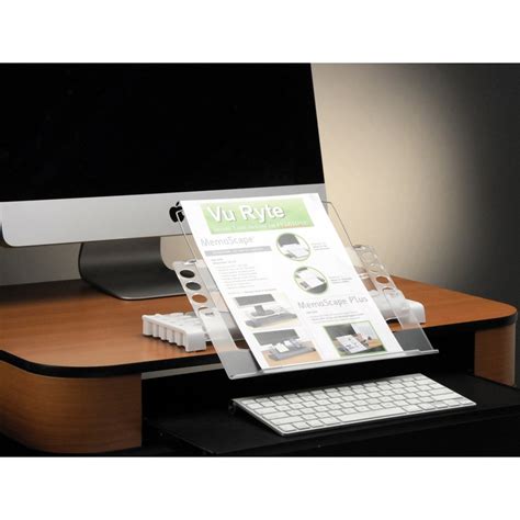 Support clamp adjusts to fit all desks up to 60mm thickness. VuRyte VUR 2070 MemoScape Ergonomic In-Line Document Holder