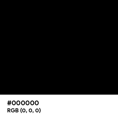 Pure Black Color Hex Code Is 000000