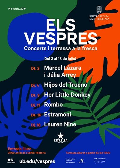 Vespres Ub 2019 Programa De Concerts Gratuïts A Lestiu Betevé