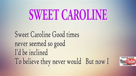 Sweet Caroline Cover Lyrics Youtube