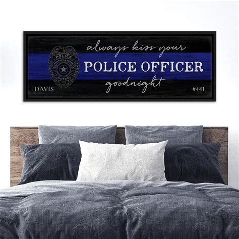Always Kiss Your Police Officer Goodnight Canvas Art Police Offer Kiss You Police